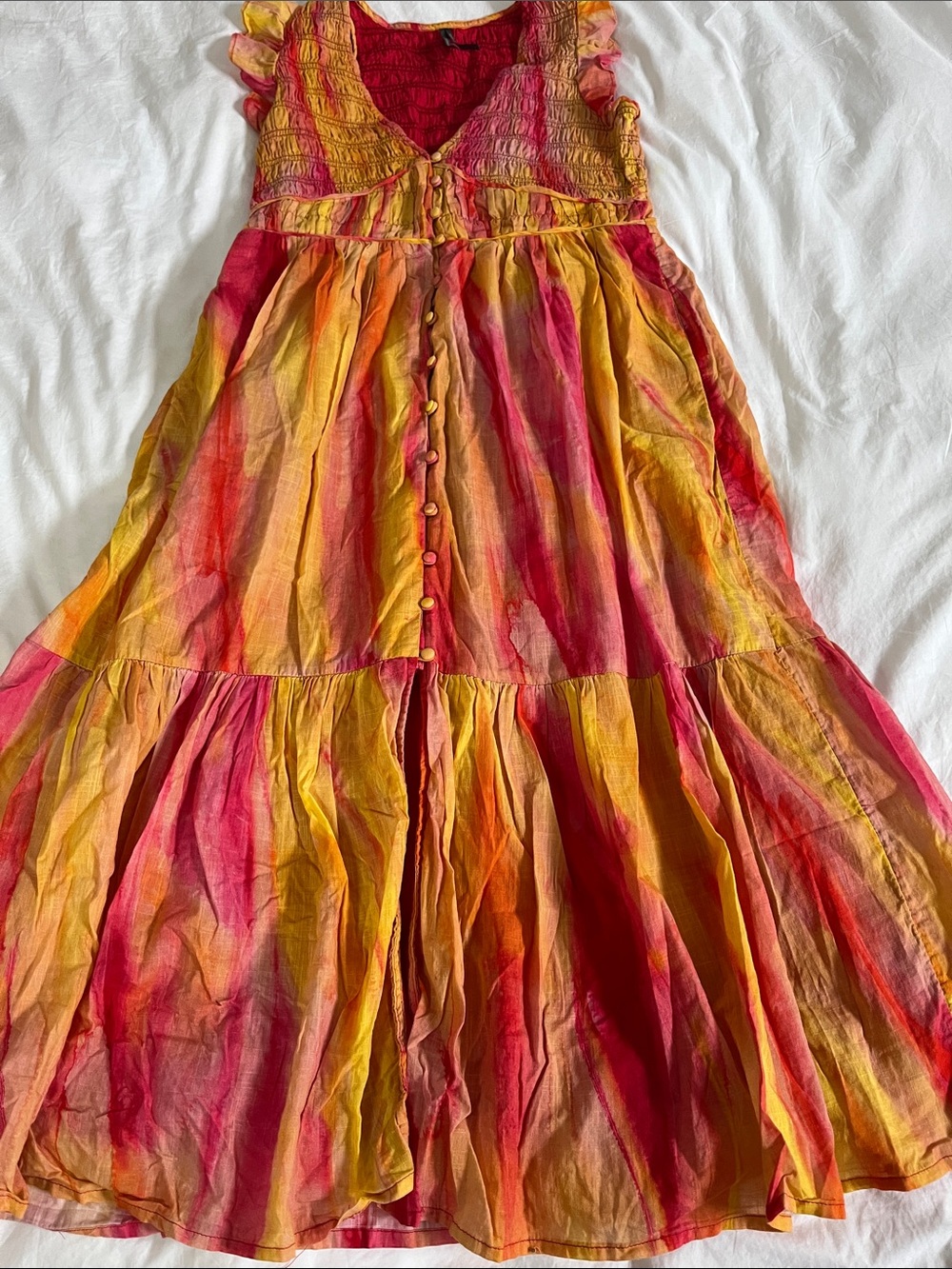 Anthropologie The Peregrine Smocked Midi Dress